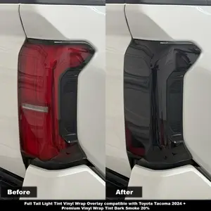 Crux Motorsports Tail Light Tint Vinyl Wrap Overlay Dark Smoke 20% compatible with Toyota Tacoma 2024+