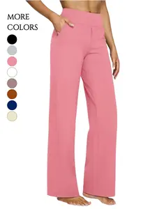 2026 Loose High-Waist Business Casual Pants Yoga Pants Women Wide Leg Pants with Pockets Comfortable Athletic Sweatpants Loose Fit Bottoms