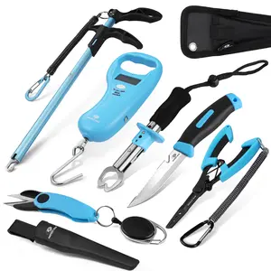 #JumpstartSale Mossy Oak Fishing Tools Kit - Plier, Fillet Knife, Lip Gripper, Hook Remover, Digital Scale, Line Snip, Fly Retractor, With Sheath Lanyard - Gifts for Men