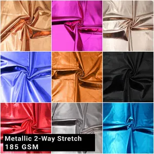 Multicolor for Costumes, Dancewear, Leggings, DIY Crafts Fabric by the Yard – 185 GSM, 60" Wide Metallic 2-Way Stretch - Anti-Wrinkle, Breathable Poly Spandex Shiny Fabric - SKU 828