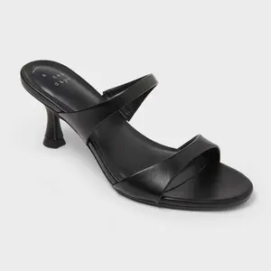 Women’s Paige Heels Wide Width with Memory Foam Insole - A New Day Black 7W