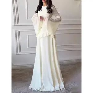 Fashionable slim-fit pure desire style high-end round-neck long-sleeve dress