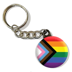 Pride Flag 1.25" Round Keychains - No Rattling