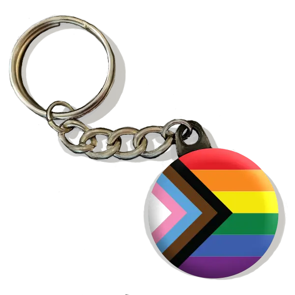 Pride Flag 1.25" Round Keychains - No Rattling