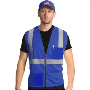 AYKRM 2 Pocket Mesh High Visibility Reflective Safety Vest for men & Women ANSI/ISEA 107 Standards