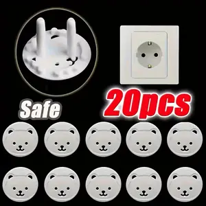 Eu Standard Teddy Bear-Shaped Safety Socket Cover, Baby-Proof Anti-Electric Shock Protector, Household Safety Protection Plug Guard