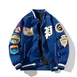 Winter Varsity Jacket Men Women Letter Badge American Baseball Jacket Street Fashion Hip Hop Coat Youth Couple Clothes