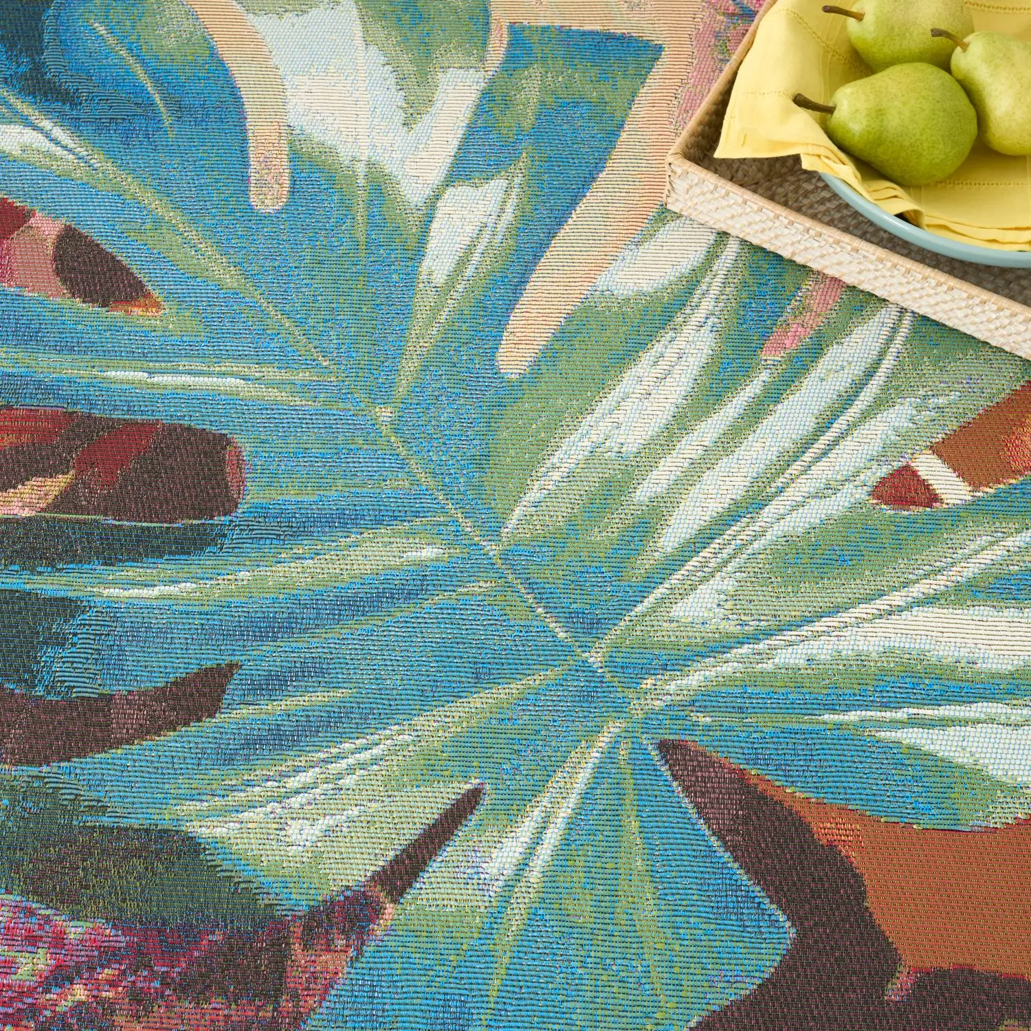 Nourison Color Splash Vivid Tropical Rug, Botanical Home Decor Multicolor Flower Rug, Indoor-Outdoor Flatweave Carpet, Botanical Area Rugs, Home Decor Rugs