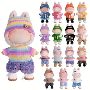 Suitable for LABUBU Different Styles of Clothing Set, Excluding Dolls, Suitable for 17Cm Doll Clothing/Accessories, Compatible with for labubu Doll Collection Clothing, 17Cm Doll Bag And Accessories, Birthday Gift(No doll), Doll Clothes Set