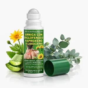 Viral Arnica Extra Fuerte Roll-On Gel Lido with Napro-Diclo, Improved Formula 100ml (3.5oz) - Deep Massage Balm for Soothing Full-Body Muscular Care