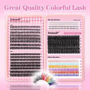 Colorful Cluster Eyelash Set, DIY Lash Clusters, Voluminous Lash Extensions, Mixed Sizes 10-16mm, Perfect for Beginners and Professionals DIY