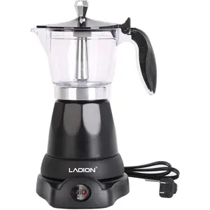 Cuban Coffee Maker, 6 or 3cup Electric Espresso Coffee Maker, Portable Cafeteras Electricas Modernas, Electric Moka Pot with Detachable Base & Overheat Protection, Coffee Gift for Home Travel