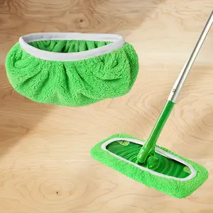 5PCS Reusable Microfiber mop pad - Washable and durable synthetic fiber cleaning cloth for wet/dry floors, green, easy to clean, scratch-free surface safe, back-to-school and home cleaning supplies, microfiber cleaning cloth