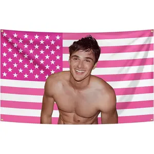 Jacobo Elordie American Flag 3x5Ft Pink Tapestry for Wall Hanging Dormitory Background Decoration Decor Durable Man Cave Vibrant Design Banner boys and girls room decor