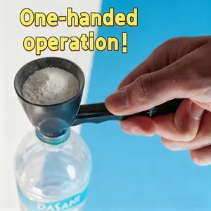 [Buy 1 Get 1 Free] Powder Pouring Funnel Scoop 2.0 - Sliding Powder & Supplement Dispenser with Ergonomic Handle, Precise Control, Durable Plastic Kitchen & Catering Tool for Coffee, Tea, Spices, Herbs - Fits Bottles & Containers, Leak-Proof, Easy-Grip