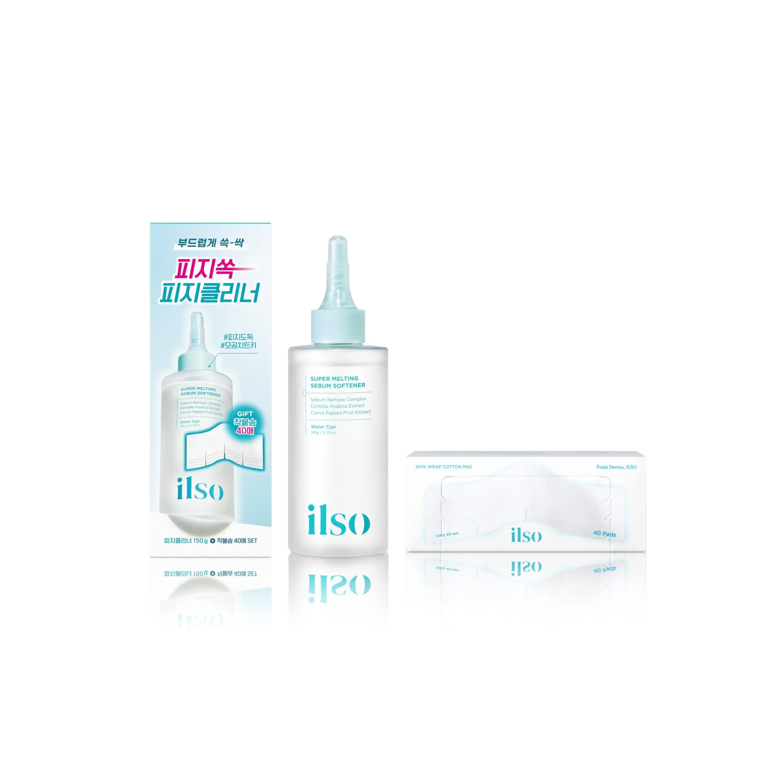 [ILSO Official] ILSO Super Melting Sebum Softener for Sensitive Skin - 5.29 fl oz with 40 Toner Pad for Pore Blackhead Removal & Sebum Control, Korean Skincare Pore