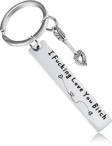 Best Friend Keychain for Women, Stainless Steel Key Chain Engrave I Fking Love You Bith Birthday Christmas Friendship Gift for Bestie Best Friends Female Bff