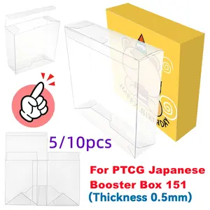5pcs/10pcs For PTCG Japanese Booster 151 SV2A, ETB Protector Case, Elite Trainer Box  Plastic Clear Display Case Protector Storage Box, Trading Cards Pack Box For Cartoon PTCG TCG Booster Pack Box, 0.5mm Thickness, Trade Card Box