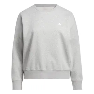 adidas Womens Essentials Feel Cozy Crew Neck Sweatshirt Plus Casual - Grey adidas Womens Essentials Feel Cozy Crew Neck Sweatshirt Plus Casual - Grey