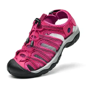 Women's Closed Toe Summer Outdoor Adventure Beach Sandals Hiking Sandals Lace Adjustable Double Buckle Water Shoes