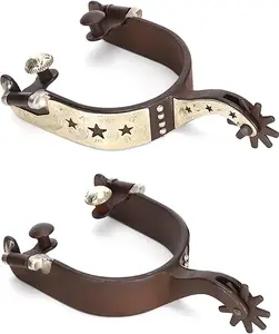 Cowboy Spurs for Men/Women, Horse Riding Horse Spurs Boot Low Carbon Steel Hand Sculpture Elegant Cowboy Boot Decoration