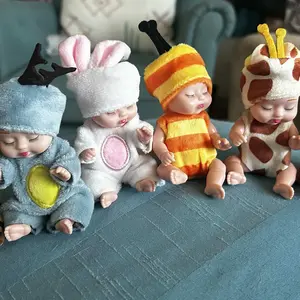 6 Counts/set Mini Animal & Insect-Shaped Cute Reborn Dolls, Sleeping Doll, Sleepy Doll, Children's Toy Gift Box #GLOBAL PICKS