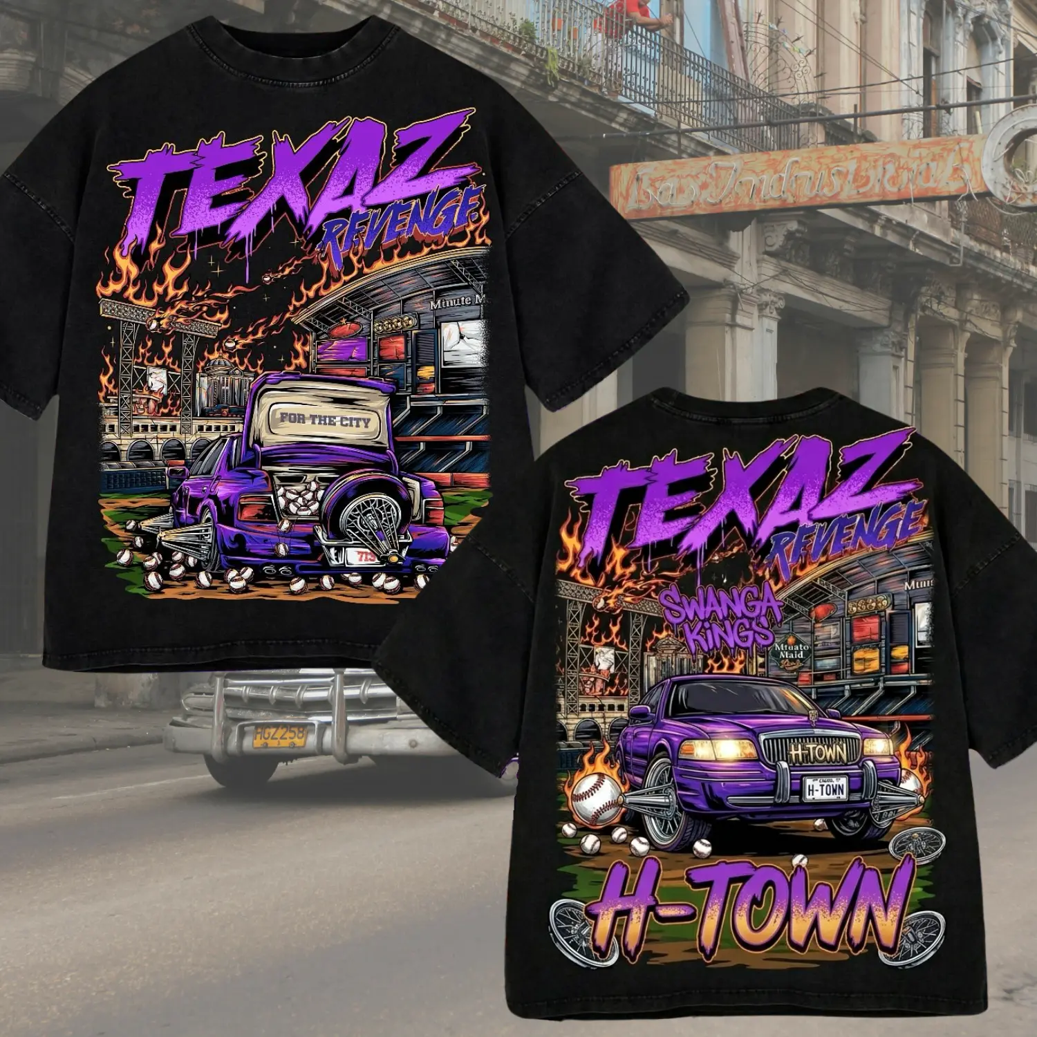 H-Town Slab Culture Tee, Vintage Texaz Revenge Graphic Shirt, Old School Houston Hip Hop Tee, H-Town Swanga Kings Vintage Shirt Menswear Cotton Classic Sport Love
