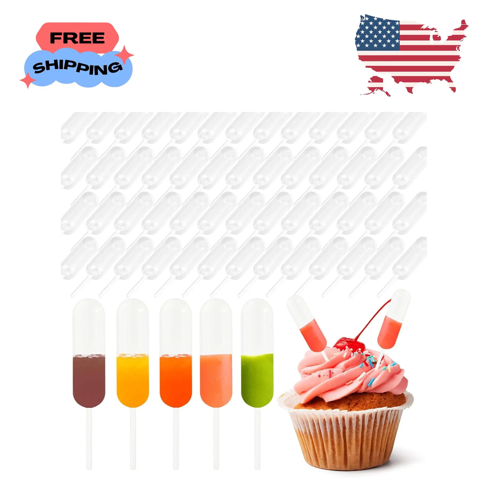 100Pcs 4ml Jam Dropper Straw,Clear Plastic Pipettes