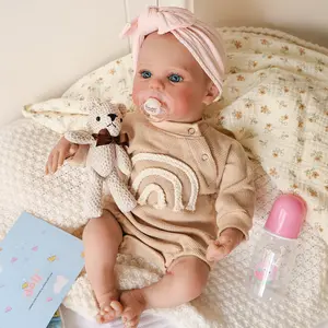 18 inch Lifelike Reborn Baby Dolls Girl Vinyl Full Body Realistic Newborn Baby Girl Doll Real Life Baby Doll Anatomically Correct Girl for Xmas Gifts