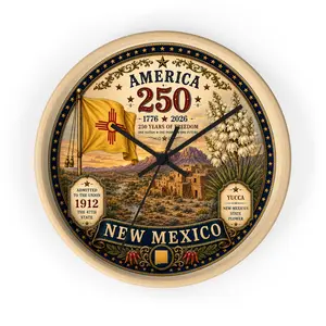 New Mexico State Emblem Wall Clock | America 250 Centennial Desert Design