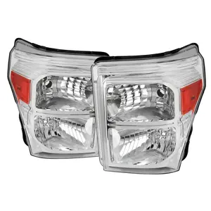 2011-2016 Ford F-250/F-350/F-450/F-550 Super Duty Factory Style Headlights w/ Amber Reflectors (Chrome Housing/Clear Lens)