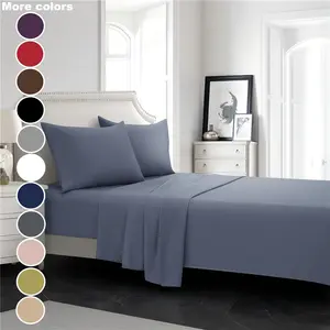 Ultra-fine Fiber Bedding Set ,1 Fitted Sheet, 1 Flat Sheet, 1/2 Pillowcase without Filler, Deep Design Anti Wrinkle and Anti Fading for Bedroom, Guest Rooms, Hotels, Microfiber Bed Sheets