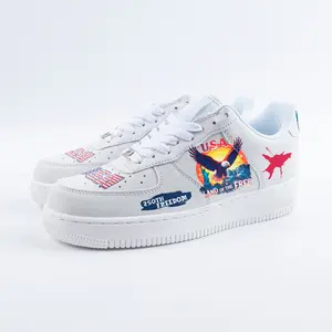 USA Land of the Free Sunset Edition 250th Custom Force White Shoes