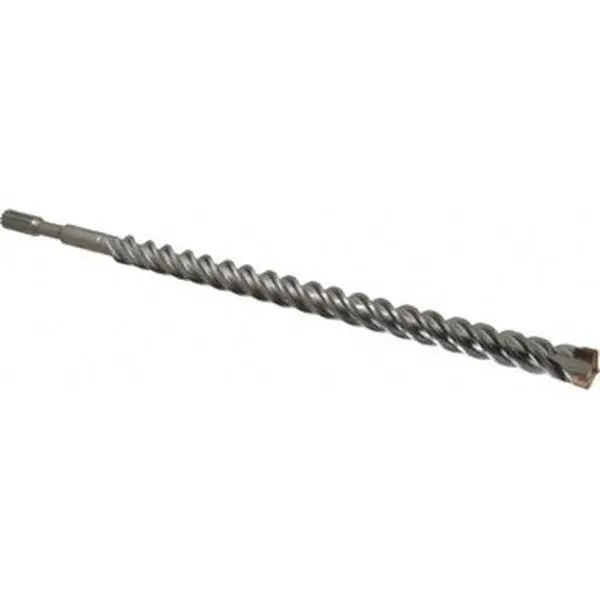 DeWALT Single Carbide-Tipped Spline Shank Rotary & Hammer Drill Bit (Concrete Tools Single Bit), 1-1/8" Diam, 17" Usable Length, 22" OAL, Model DW5759, for Drilling Applications