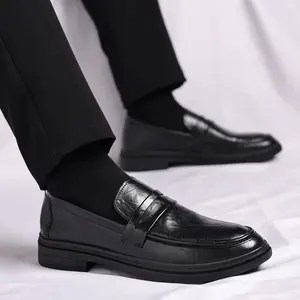 Bdhjydb Hot Selling New Men'S Dress Shoes, High-End Business Casual Men Shoes, Comfortable And Breathable, Invisible Height Increasing Loafers for Men