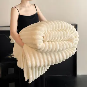 39.37*59.06in Festival Essential Ultra-Soft Rabbit Fleece Blanket Flannel Sofa Throw Kids Room Bedroom Must-Have Bedding