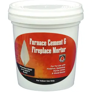 212 MAIN High Temp Ready-to-Use 1 qt. Furnace Cement & Fireplace Mortar, Black, Indoor-Use Only