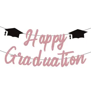 Graduation Season Special: Glitter Pull-String Flags, Graduation Cap Letter Flags, Party Supplies, Decorative Banners, Pull-String Garlands, String Flags