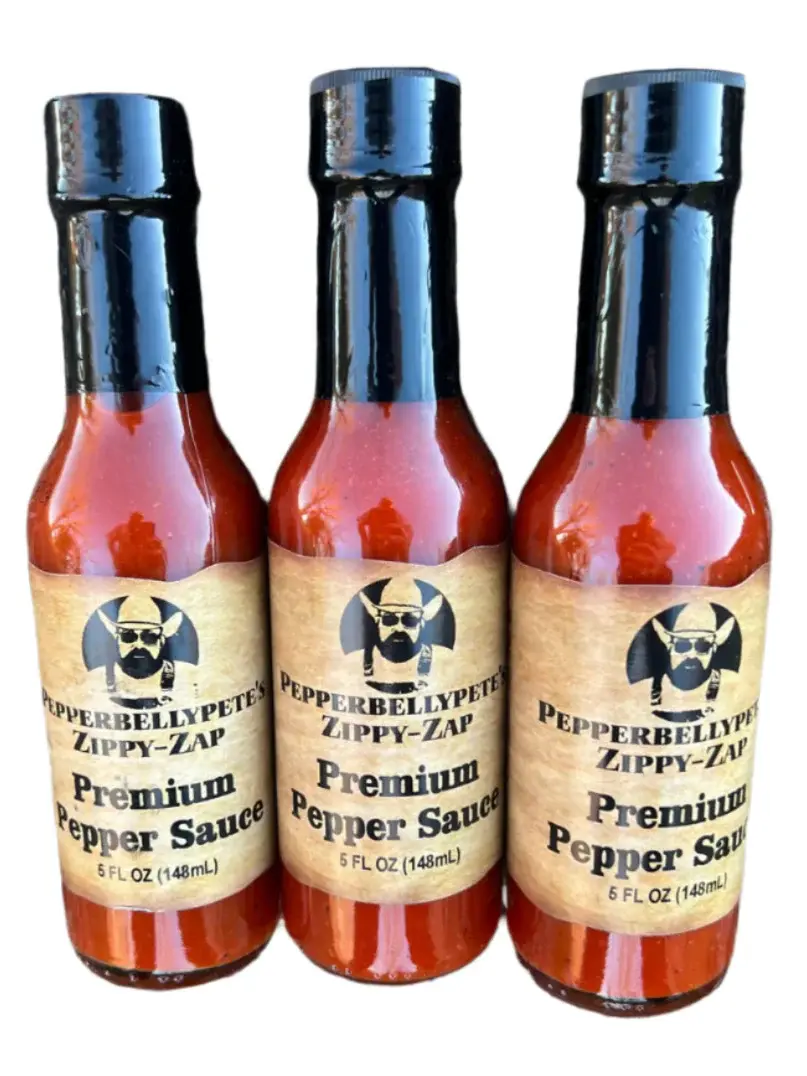Pepper Belly Pete's Zippy-Zap Premium Cooking Sauce, 5 oz (3 Pack) - Locally Sourced Ingredients, Flavorful Marinade Option for Staples & Cooking Essentials