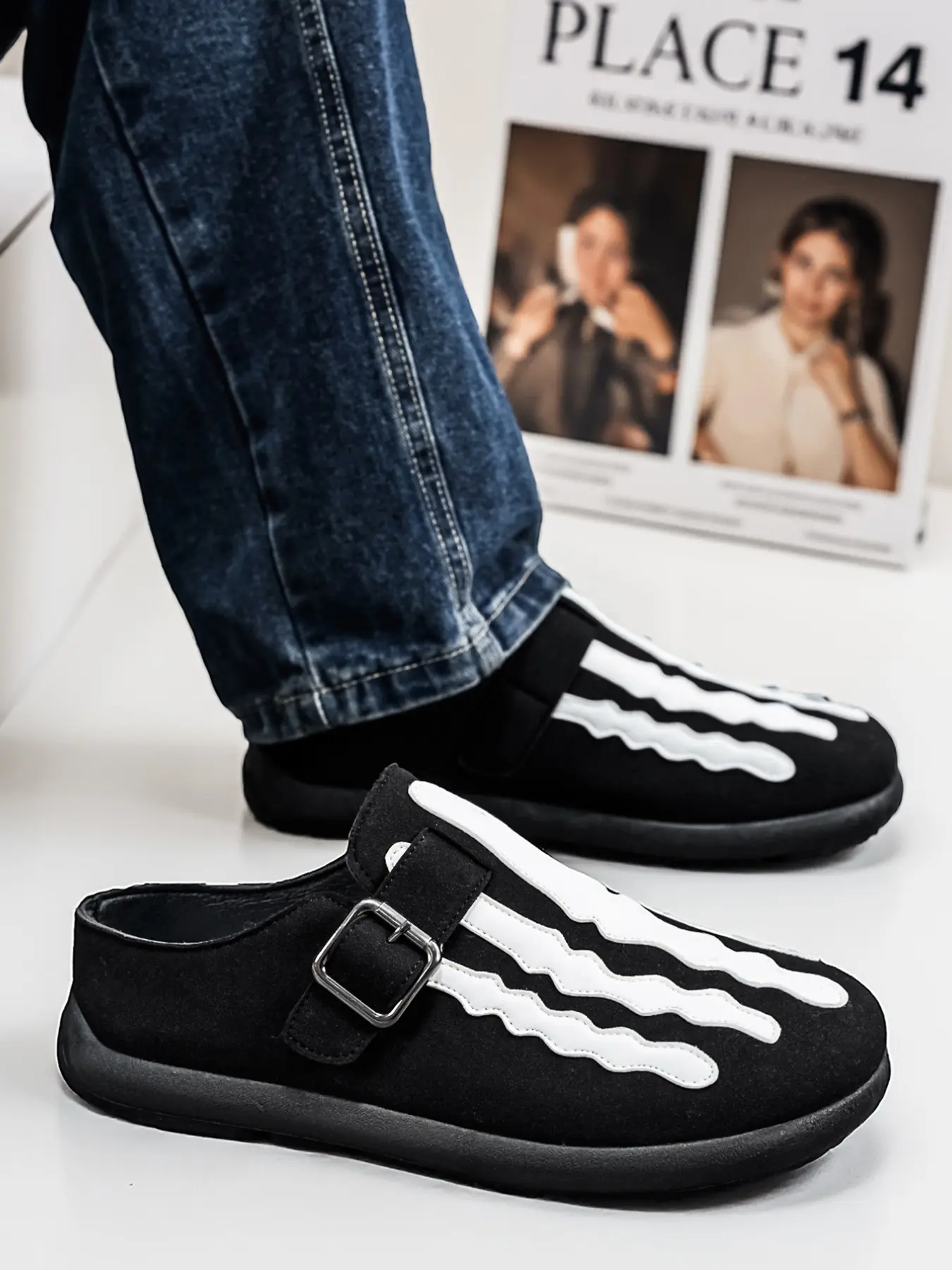 Men's Fashion Half Slippers, One-Step Soft Wood Cork Sandals, Open Toe Beach Shoes, Home Slip-Ons, All Seasons Comfort, Slide, Footwear