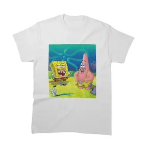 Vintage SpongeBob and Patrick Laughing Meme Graphic T-Shirt, SpongeBob and Patrick Shirt, Cartoon Shirt, Vintage Graphic Tees, Streetwear, Unisex T-Shirt, Menswear Womenswear Top
