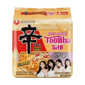 NONGSHIM Toomba Creamy Spicy Flavor 4-Pack Korean Snack -  Limited Edition K-Pop Merchandise