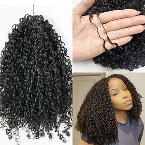 Afro K​inky Curly Feather Crochet Human Hair Extensions Pre Separated Knotless 120g 240g