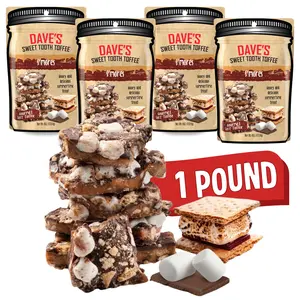 S'mores Dark Chocolate Almond Toffee - Dave's Sweet Tooth - 1 Pound