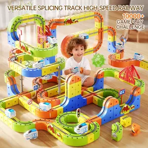 62/125/160pcs Magnetic Track Toys, Flexible Race Track Sets for Toddlers with Electric Train, Traffic Signs, Kids Train Set Toys for 3+ Year Old Boys Girls Birthday Party Gifts,Flexible Race Track Sets for Toddlers with Electric Train,toddler toys