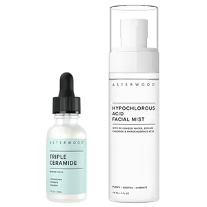Barrier Boost Duo | Triple Ceramide Serum + Hypochlorous Acid Spray | Daily Skin Barrier Repair, Acne Redness Relief, Soothing & Hydrating Set