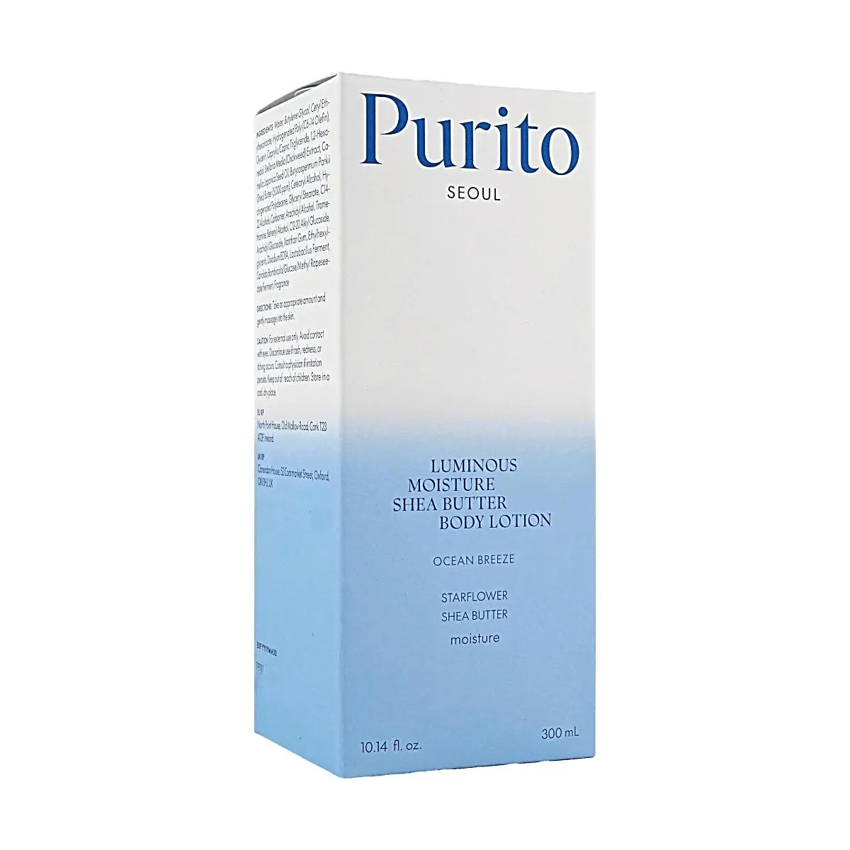 Hydrating Shea Butter Body Lotion, 300ml - Lightweight Korean Daily Intensive Moisture Body Care, Marine Breeze Scent, Safe for Nursing, Repairs Dry Skin for Radiant Complexion