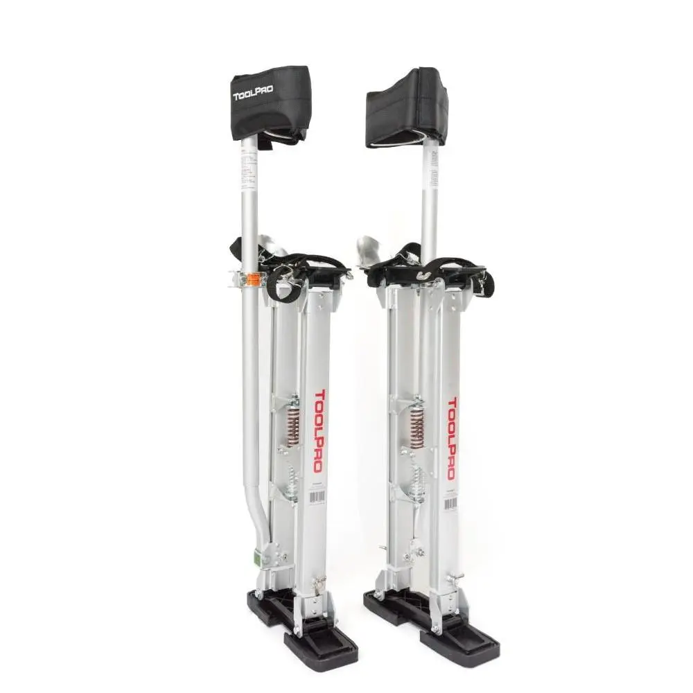 TOOLPRO Heavy Duty Adjustable Aluminum Drywall Stilts (24-40 in), Professional Grade with Soft Straps, Heel Plates, Dual Spring Action, 225 lbs Capacity - Tools & Hardware, Specialty Hand Tools