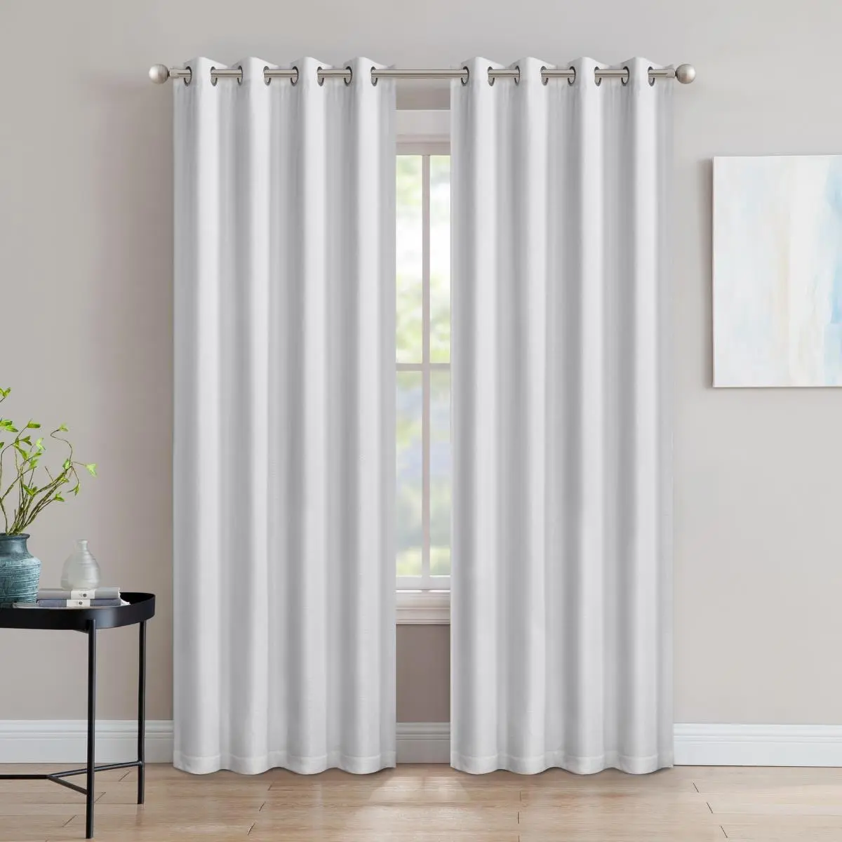 212 MAIN Rod Pocket Single Curtain Panel, 50"x84" Double Layer Polyester Blend Solid Thermal Insulated Blackout Window Cover for Indoor Baby & Maternity Decor, Thermal Insulated Curtain