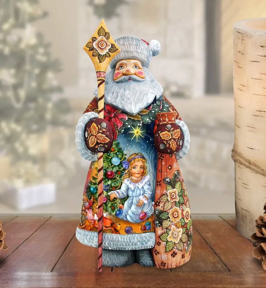 Nutcracker Clara Santa Hand-Painted WOODCARVED Masterpiece by G. DeBrekht - Christmas Decor - 215825